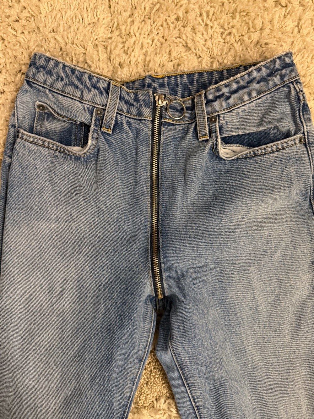 Carmar High-Rise Light Blue Women's Jeans with Front Zip